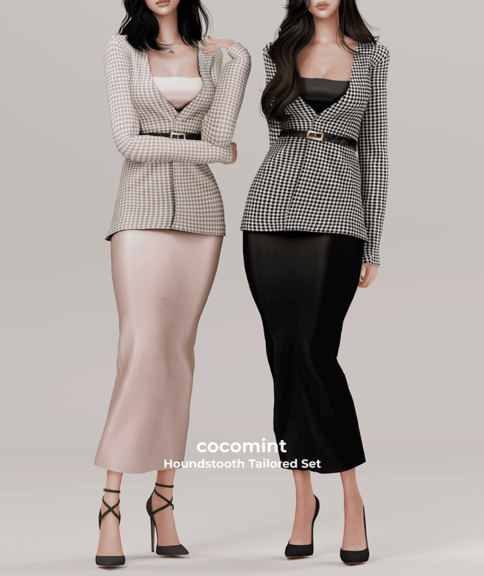 Галерея мода Комплект Houndstooth Tailored #1